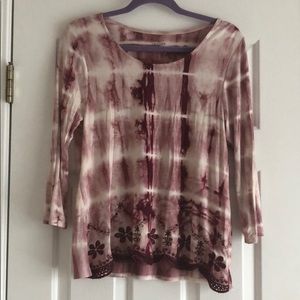 Altard State burgundy tie dye piko